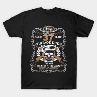 Skull Aged 37 Years Vintage 37 Dude T-Shirt